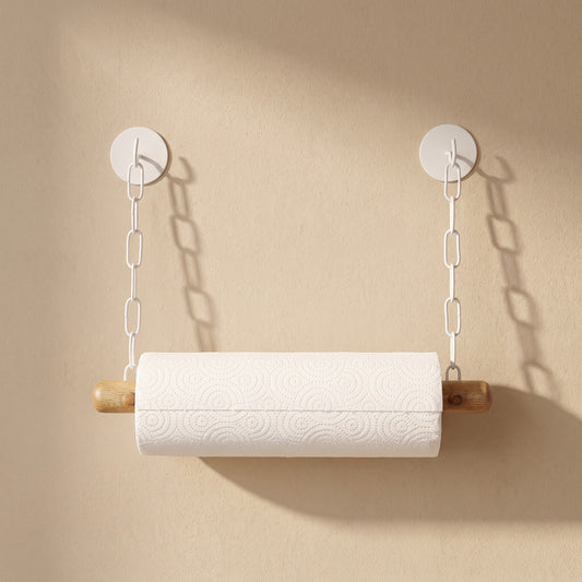 Küchenrollenhalter aus Holz mit Ketten