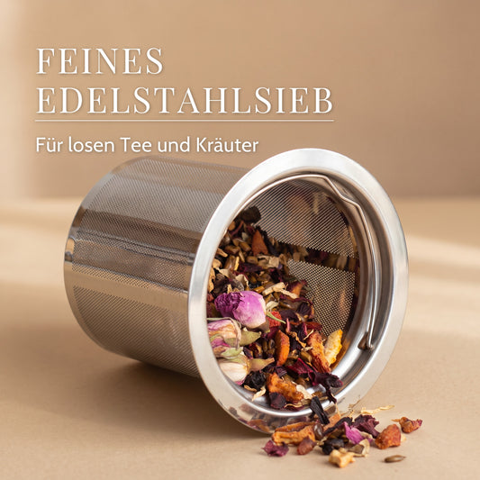 Feines Edelstahlsieb mit losem Tee