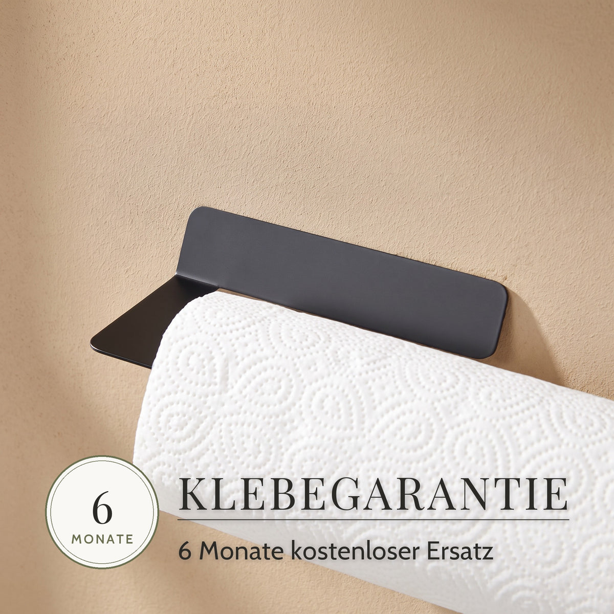 Küchenrollenhalter Edelstahl – Klebegarantie, 6 Monate kostenloser Ersatz
