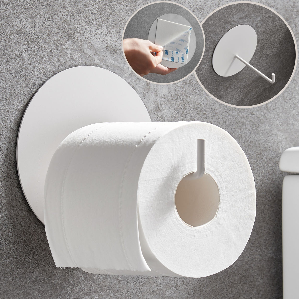 Toilettenpapierhalter Edelstahl rund in Milk-Coffee
