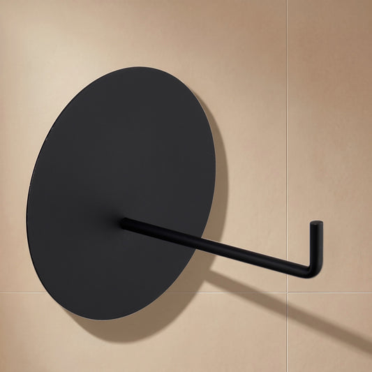 Toilettenpapierhalter Edelstahl rund in Schwarz matt, ohne Bohren