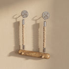 Mango wood toilet paper holder with jute rope 