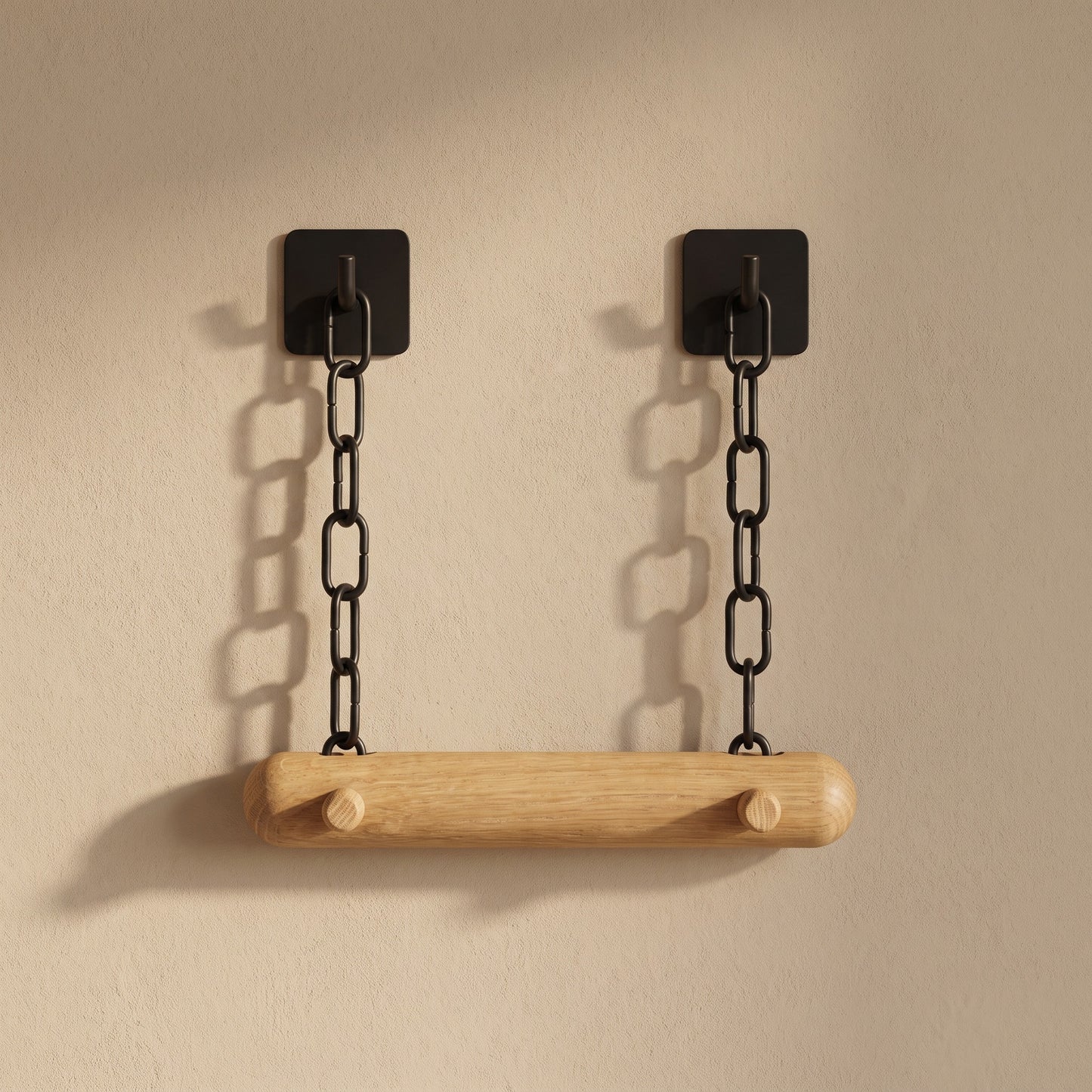 Toilettenpapierhalter aus Holz mit Ketten