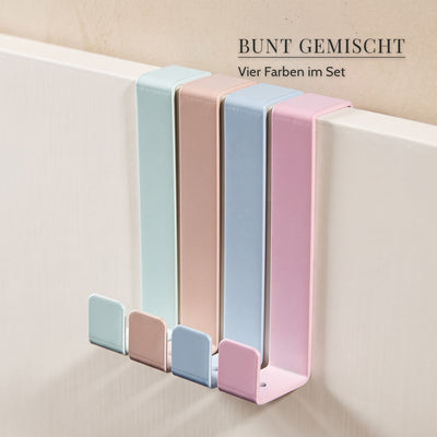 Türhaken aus Edelstahl – Bunt gemischt: Vier Farben im Set