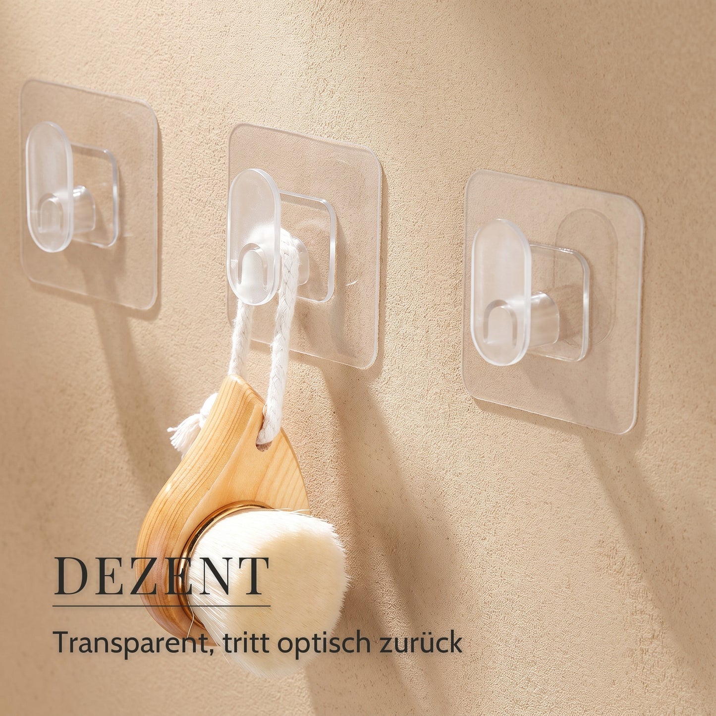 Klebehaken transparent – Dezent, Transparent, tritt optisch zurück
