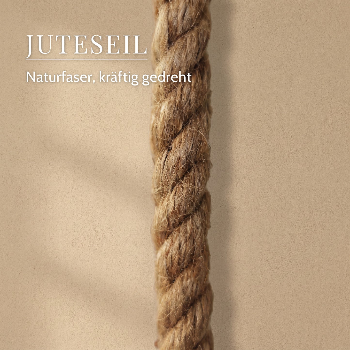 Toilettenpapierhalter aus Mangoholz mit Juteseil – Juteseil: Naturfaser, kräftig gedreht