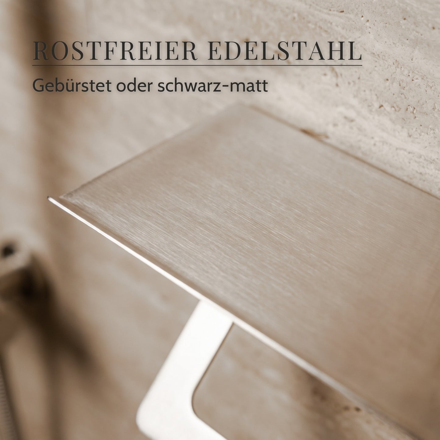 Handtuchhalter Edelstahl 50 cm – Gebürstet oder schwarz-matt