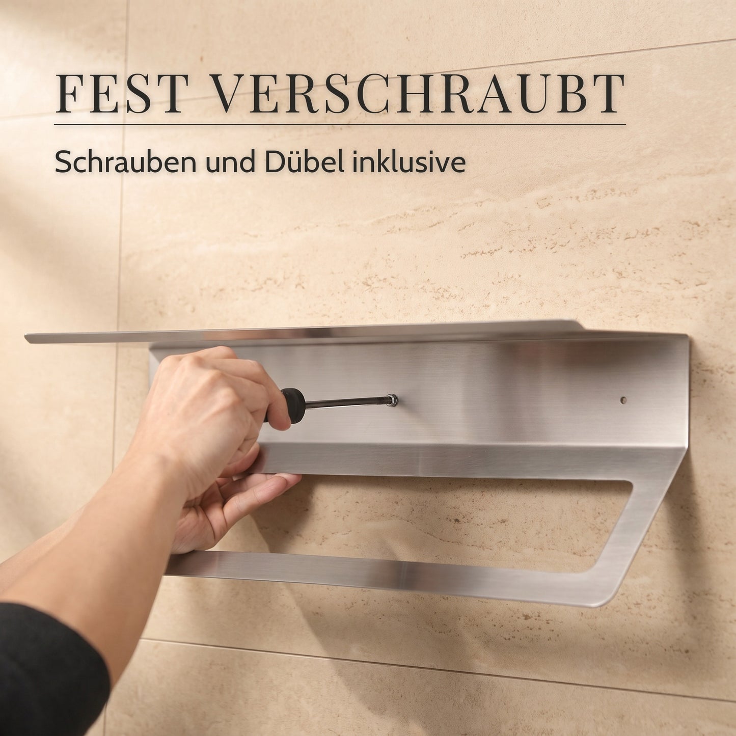 Handtuchhalter Edelstahl 50 cm – Schrauben und Dübel inklusive