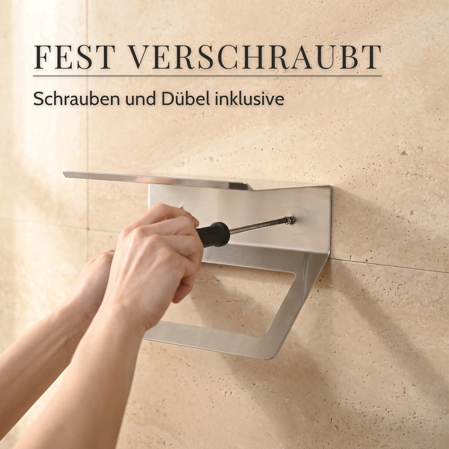 Handtuchhalter Edelstahl 25 cm – Schrauben und Dübel inklusive