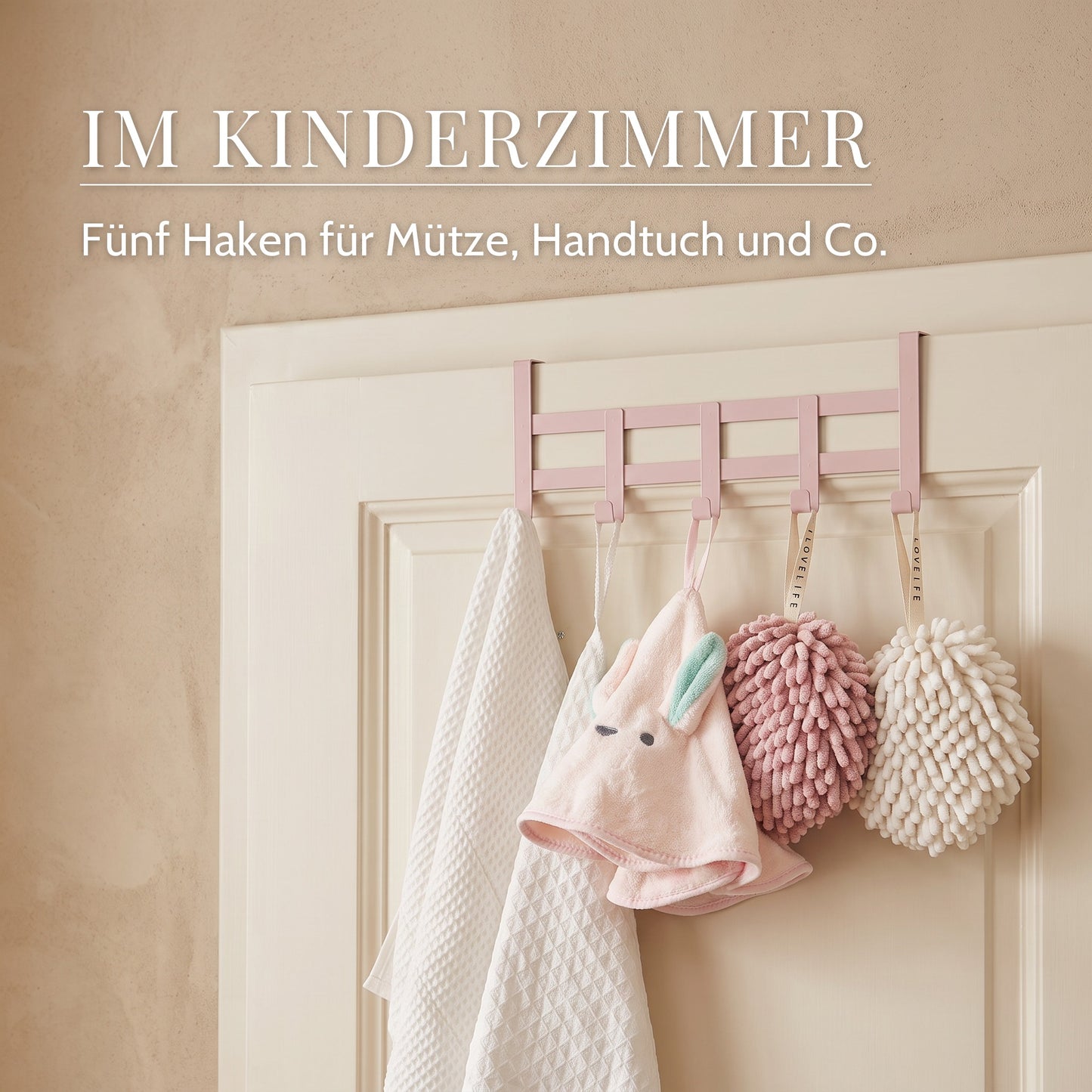 Türgarderobe zum Einhängen – Im kinderzimmer: Fünf Haken für Mütze, Handtuch und Co.