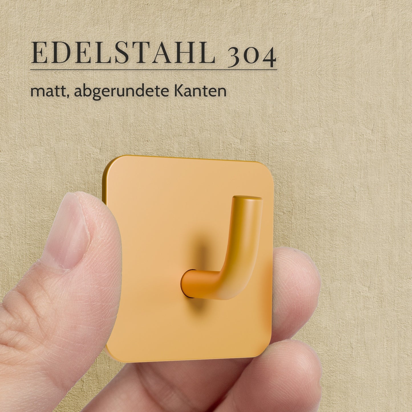 Klebehaken Regenbogen – Edelstahl 304, matt, abgerundete Kanten