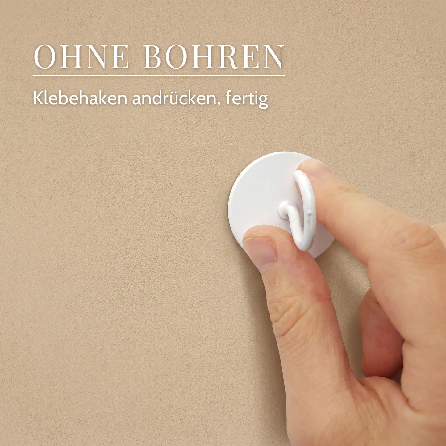 Toilettenpapierhalter aus Holz mit Ketten – Ohne bohren: Klebehaken andrücken, fertig