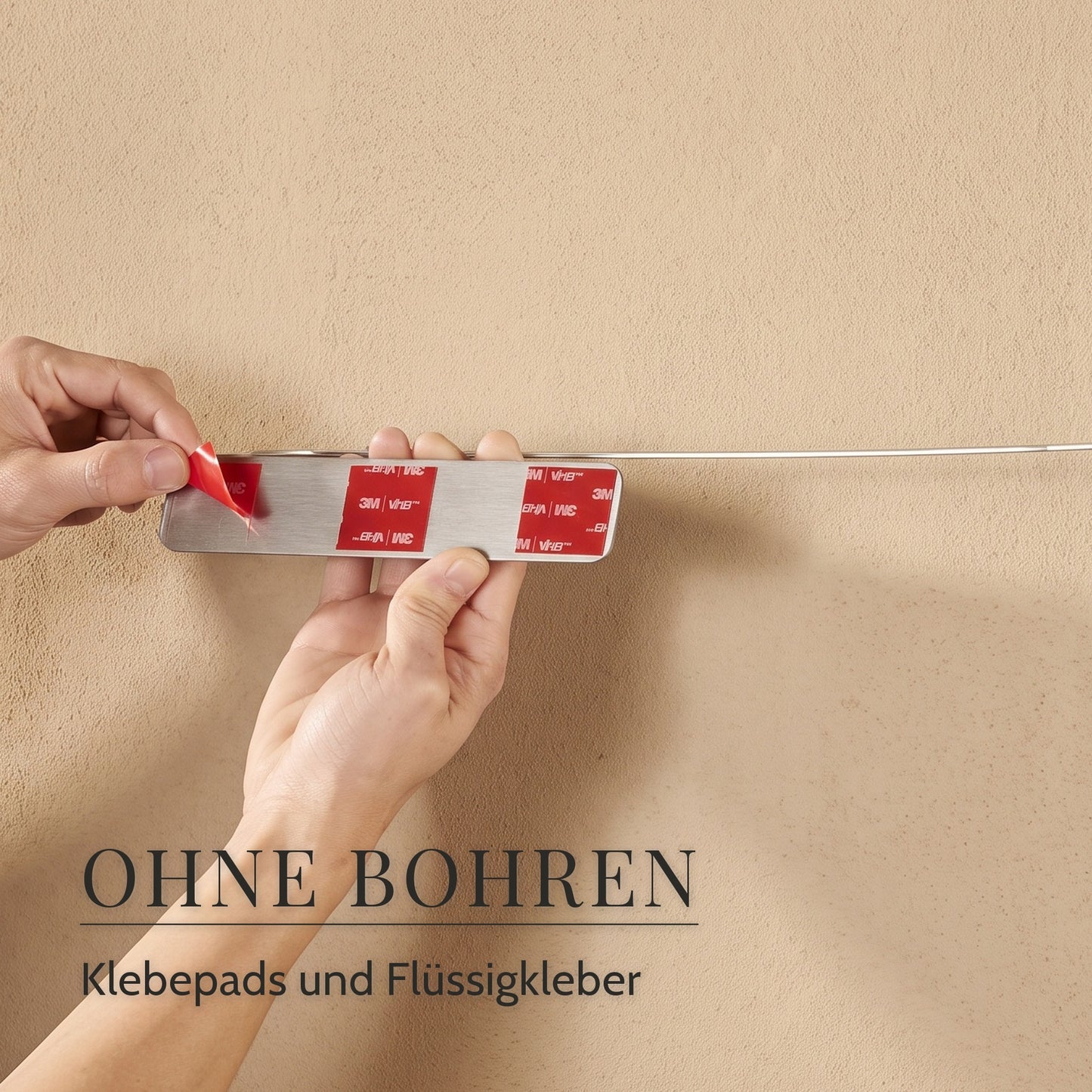 Küchenrollenhalter Edelstahl – Ohne Bohren, Klebepads und Flüssigkleber