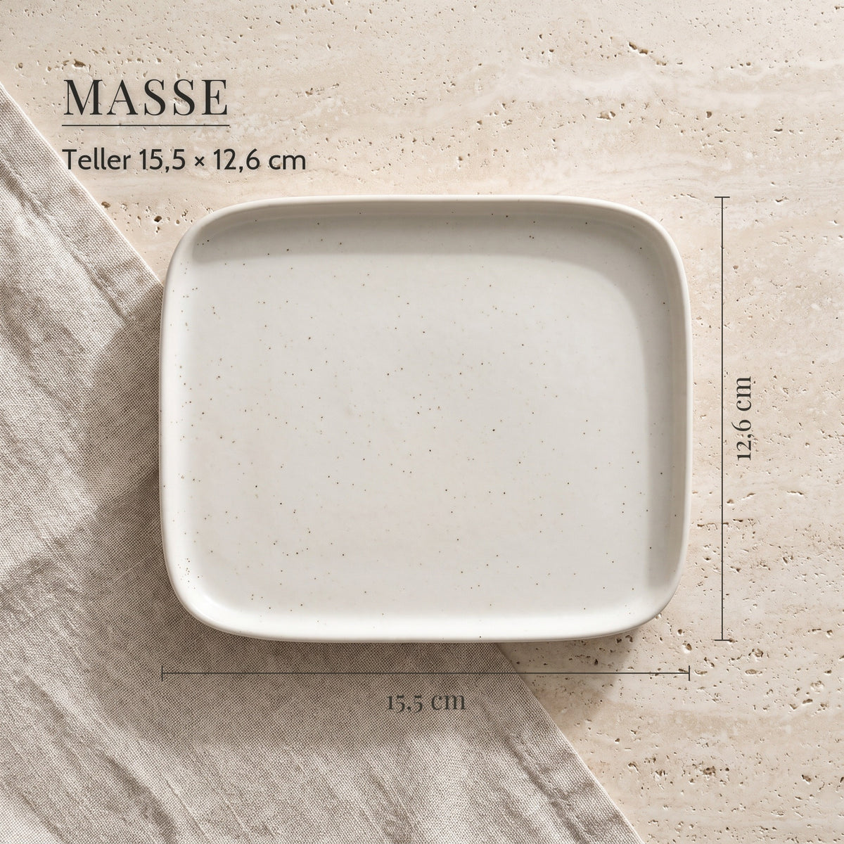 Butterdose aus Keramik – Masse, Teller 15,5 × 12,6 cm