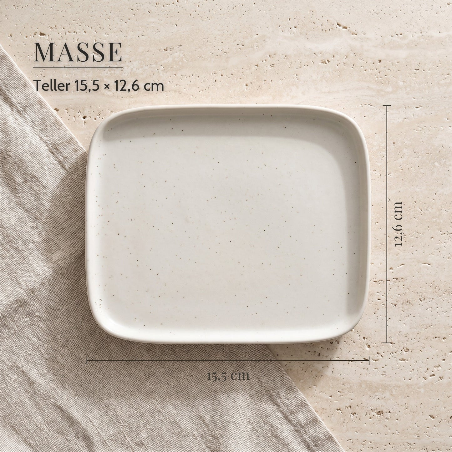 Butterdose aus Keramik – Masse, Teller 15,5 × 12,6 cm