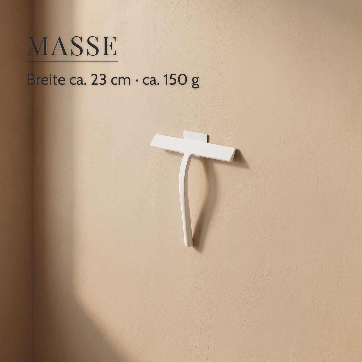 Duschabzieher aus Silikon mit Edelstahlkern – Masse, Breite ca. 23 cm · ca. 150 g