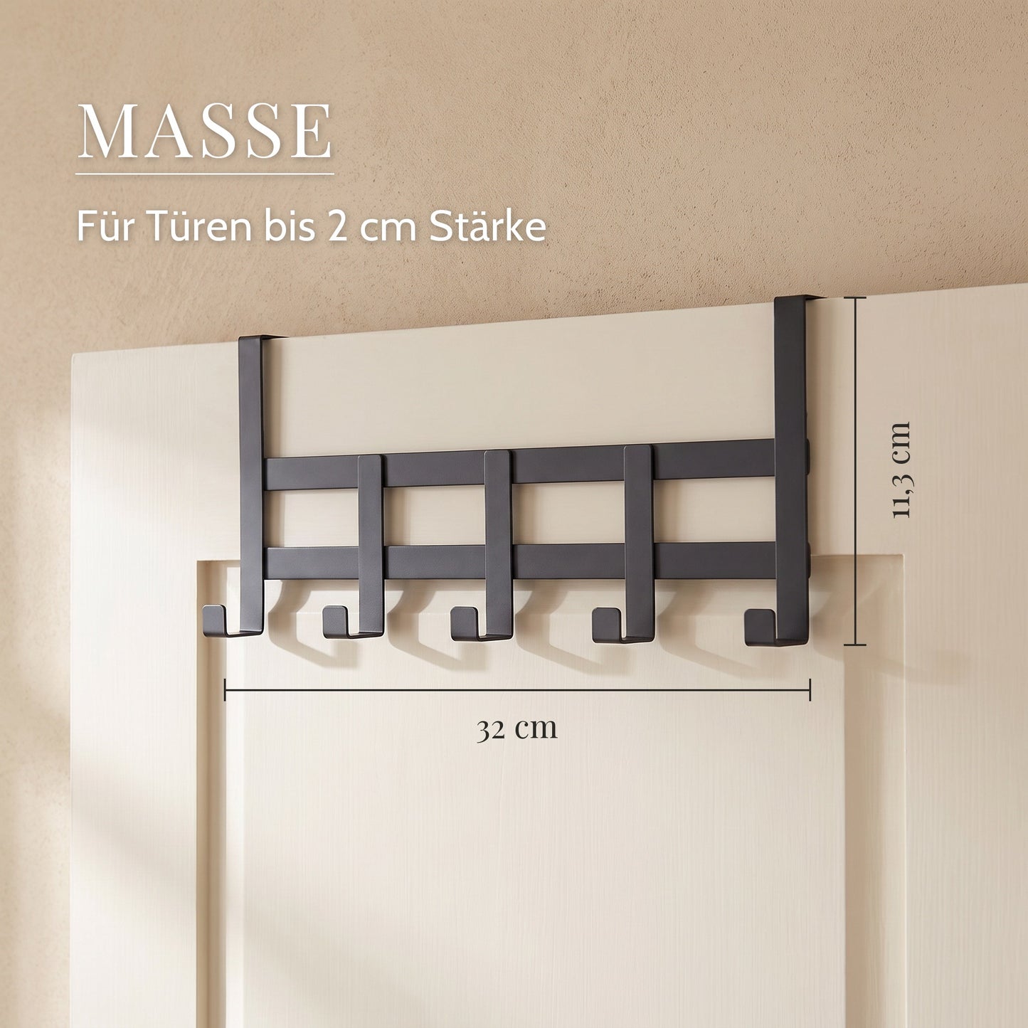 Türgarderobe zum Einhängen – Für Türen bis 2 cm Stärke