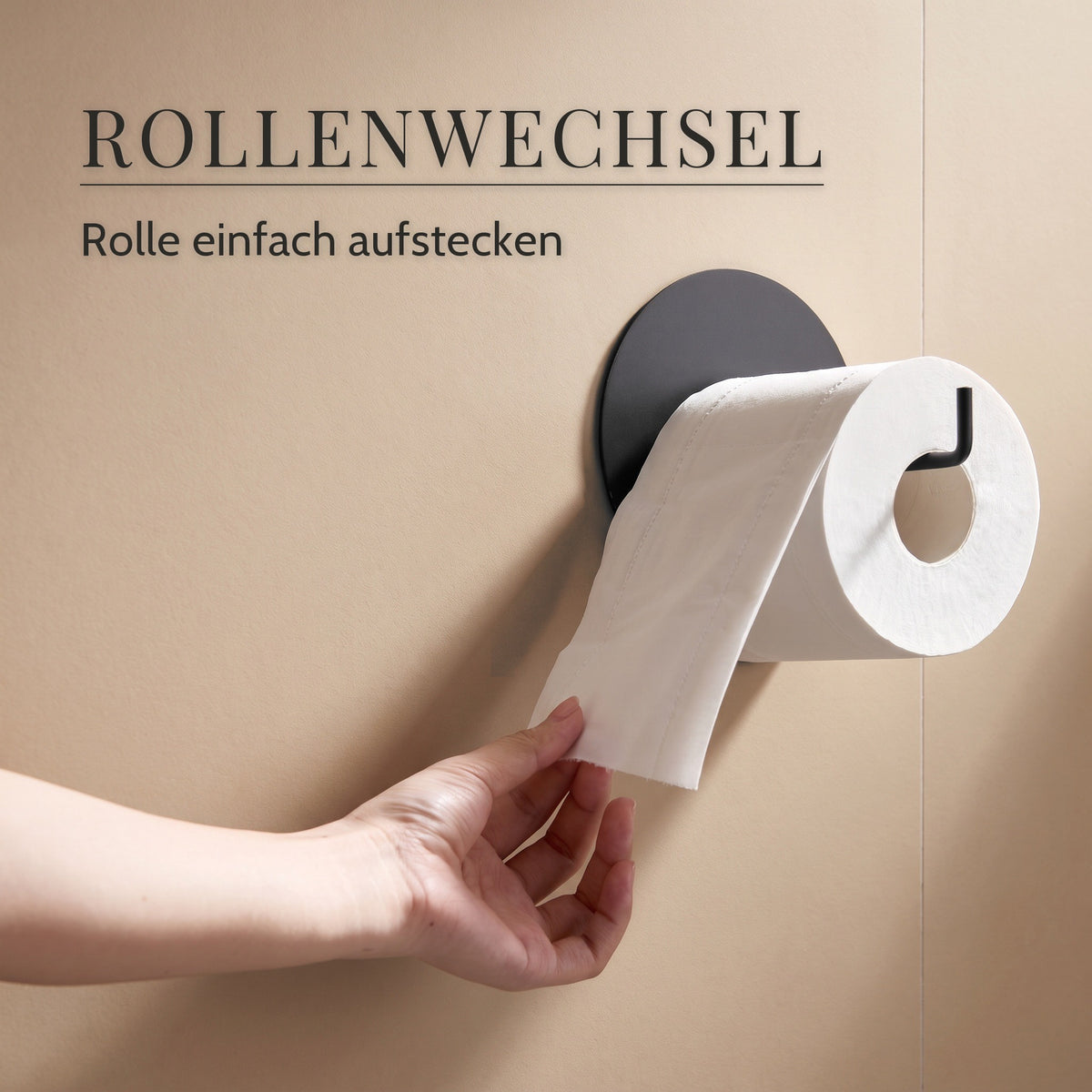 Toilettenpapierhalter Edelstahl rund – Rollenwechsel, Rolle einfach aufstecken