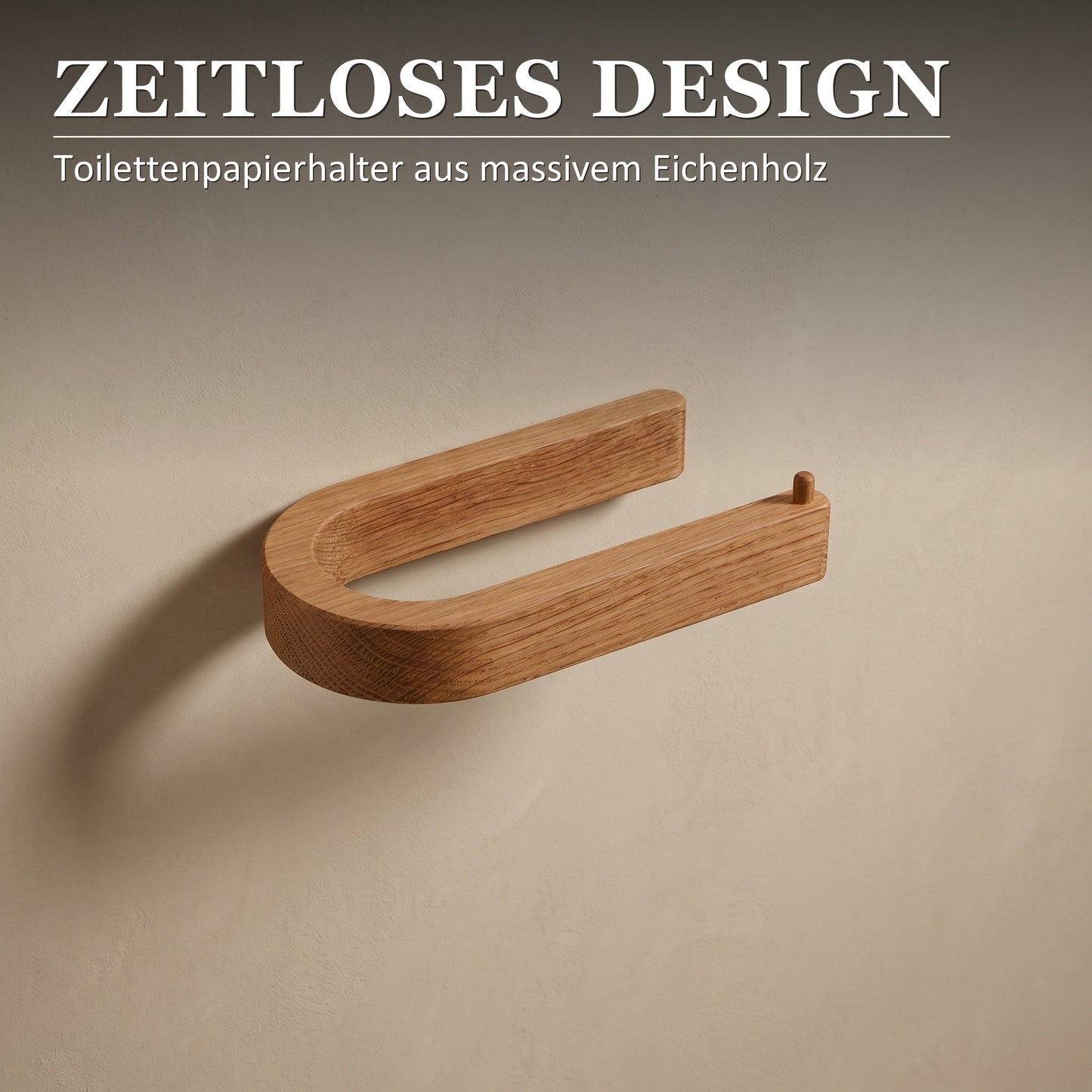 Zeitloses Design – Toilettenpapierhalter aus massivem Eichenholz