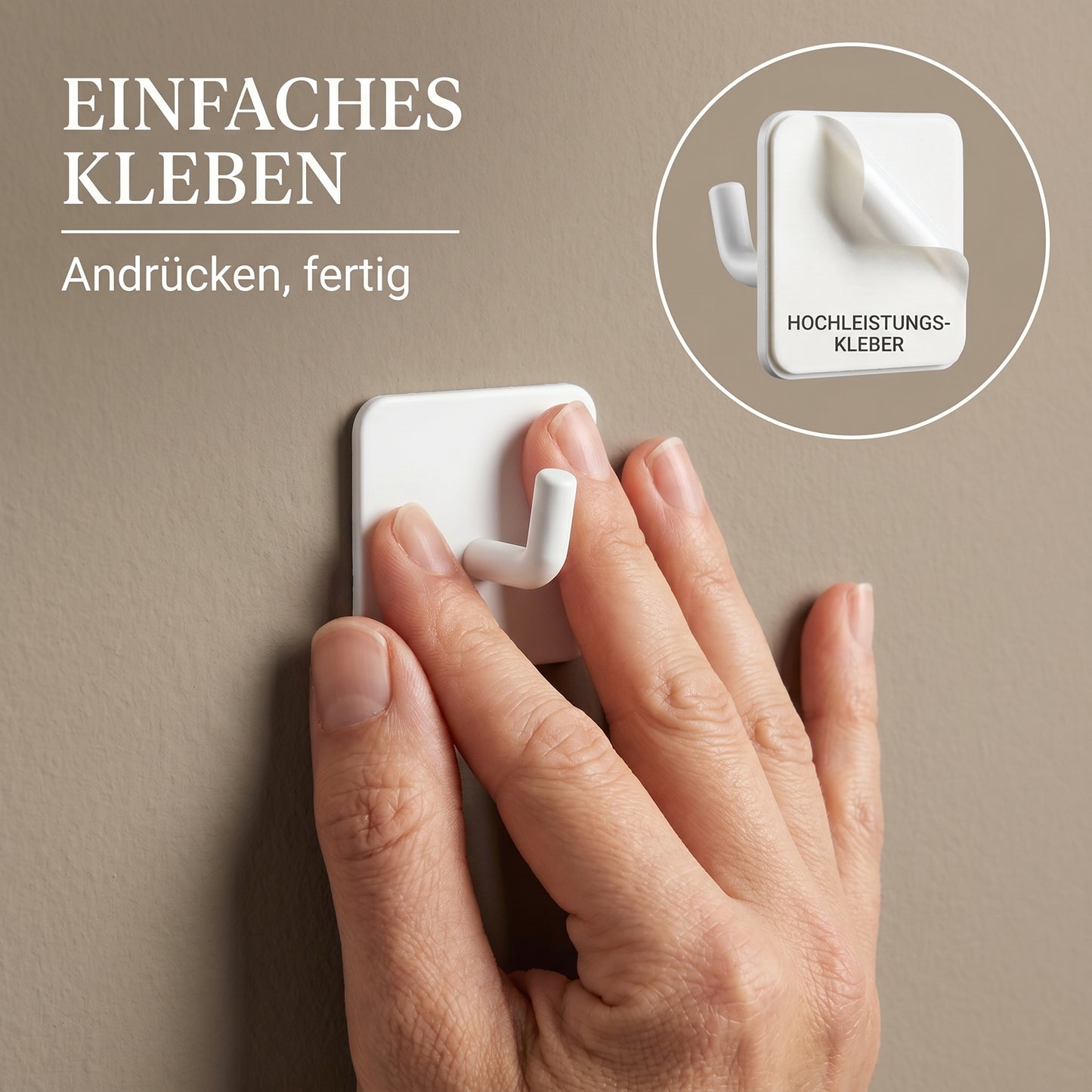 Adhesive hook set stainless steel 