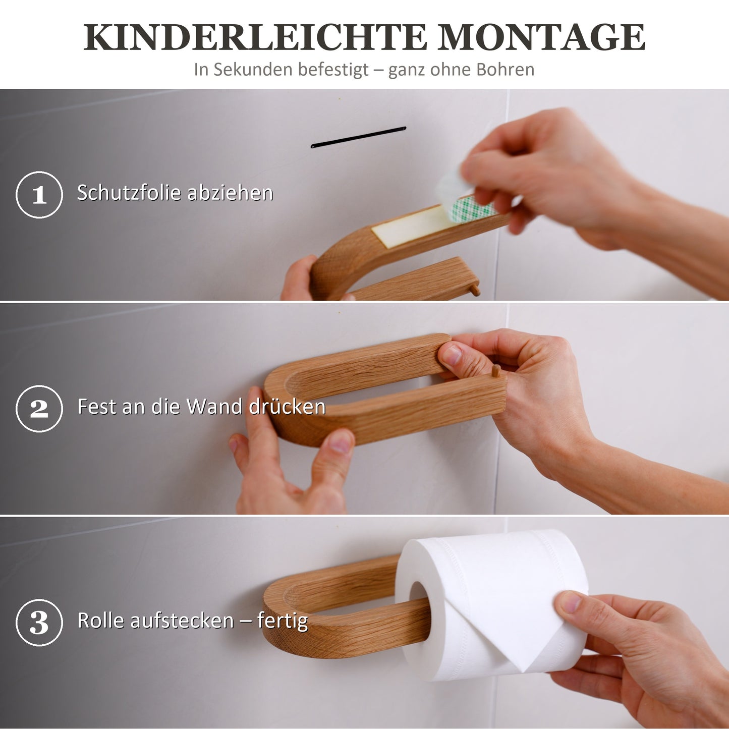 Kinderleichte Montage in 3 Schritten – ganz ohne Bohren