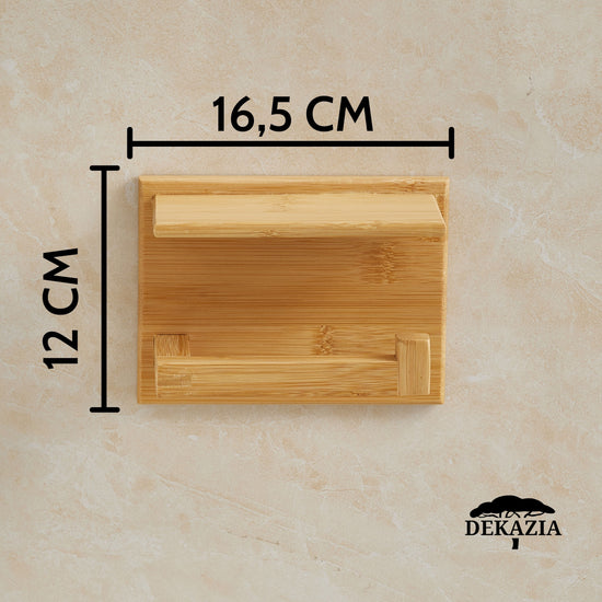 Porta carta igienica in legno con ripiano – DEKAZIA