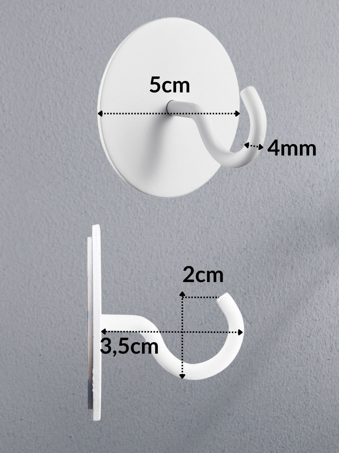 Adhesive hook set stainless steel 