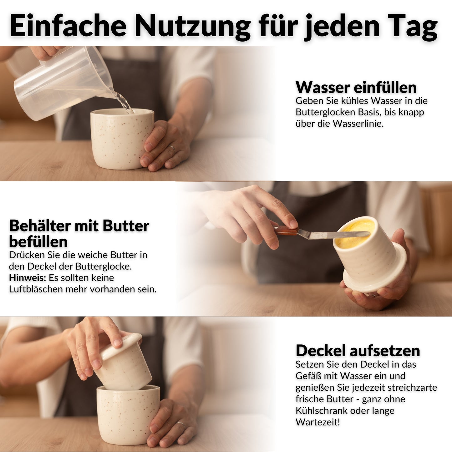 butter in wasser aufbewahren Französische Butterglocke – Wassergekühlte Butterdose für frische streichzarte Butter – DEKAZIA