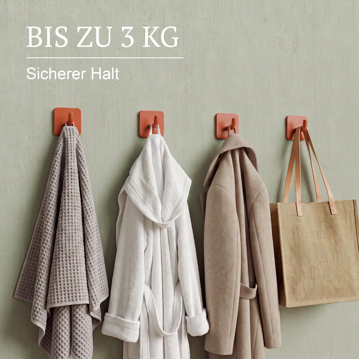 Klebehaken eckig – Bis zu 3 kg pro Haken