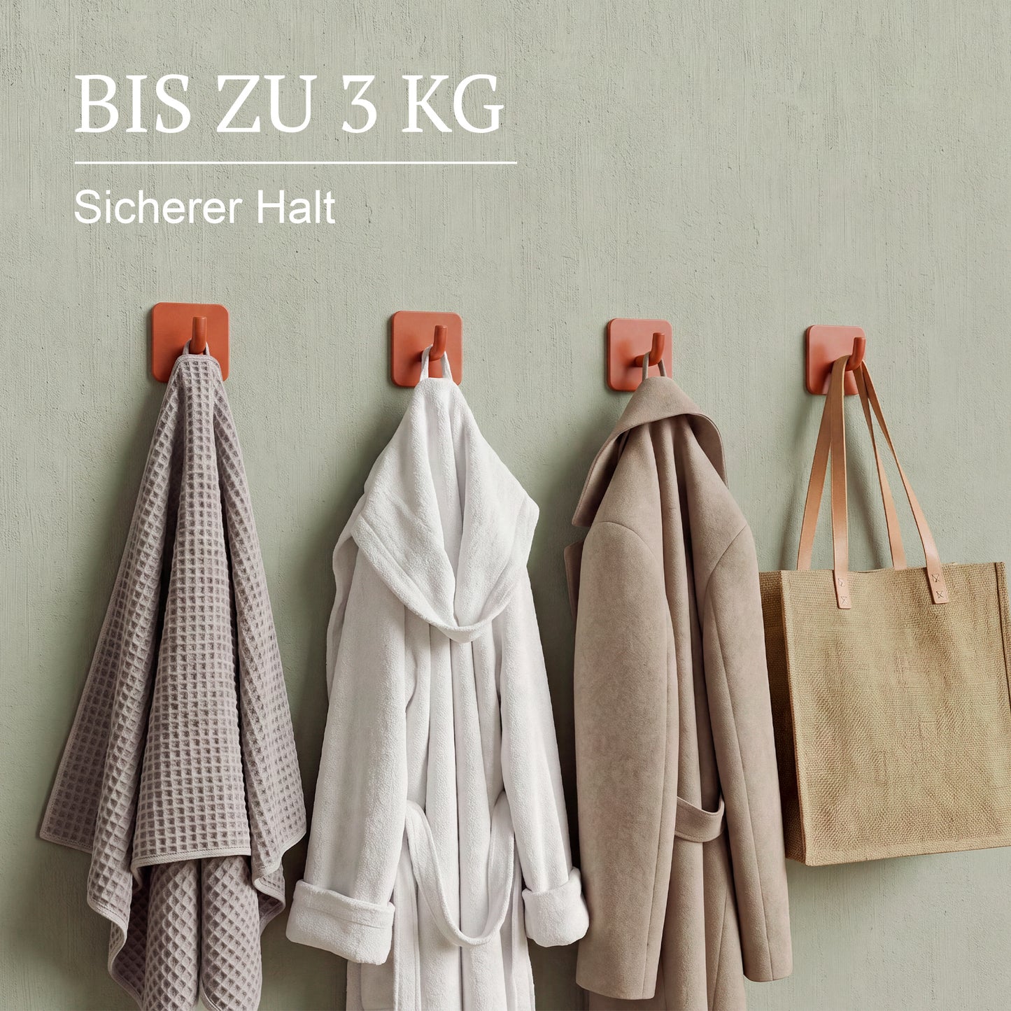 Klebehaken eckig – Bis zu 3 kg pro Haken
