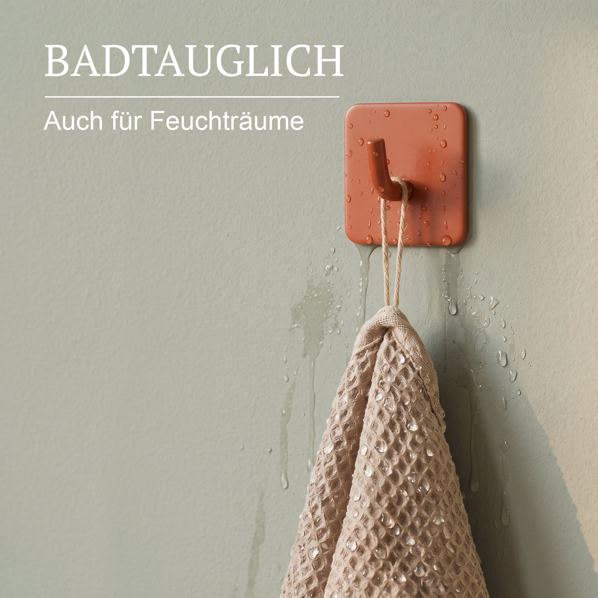 Klebehaken eckig – Badtauglich, auch für Feuchträume