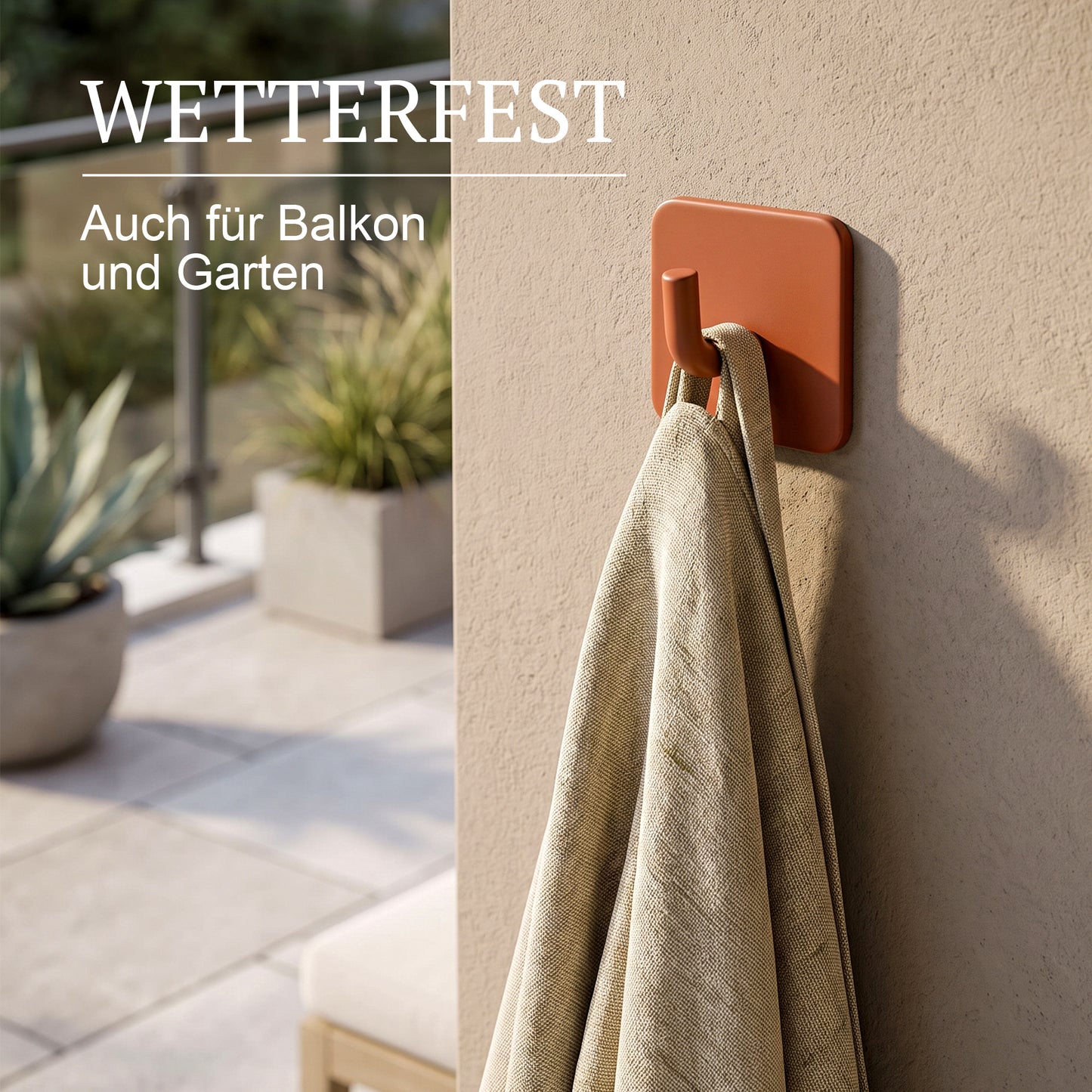 Klebehaken eckig – Auch für Balkon und Garten