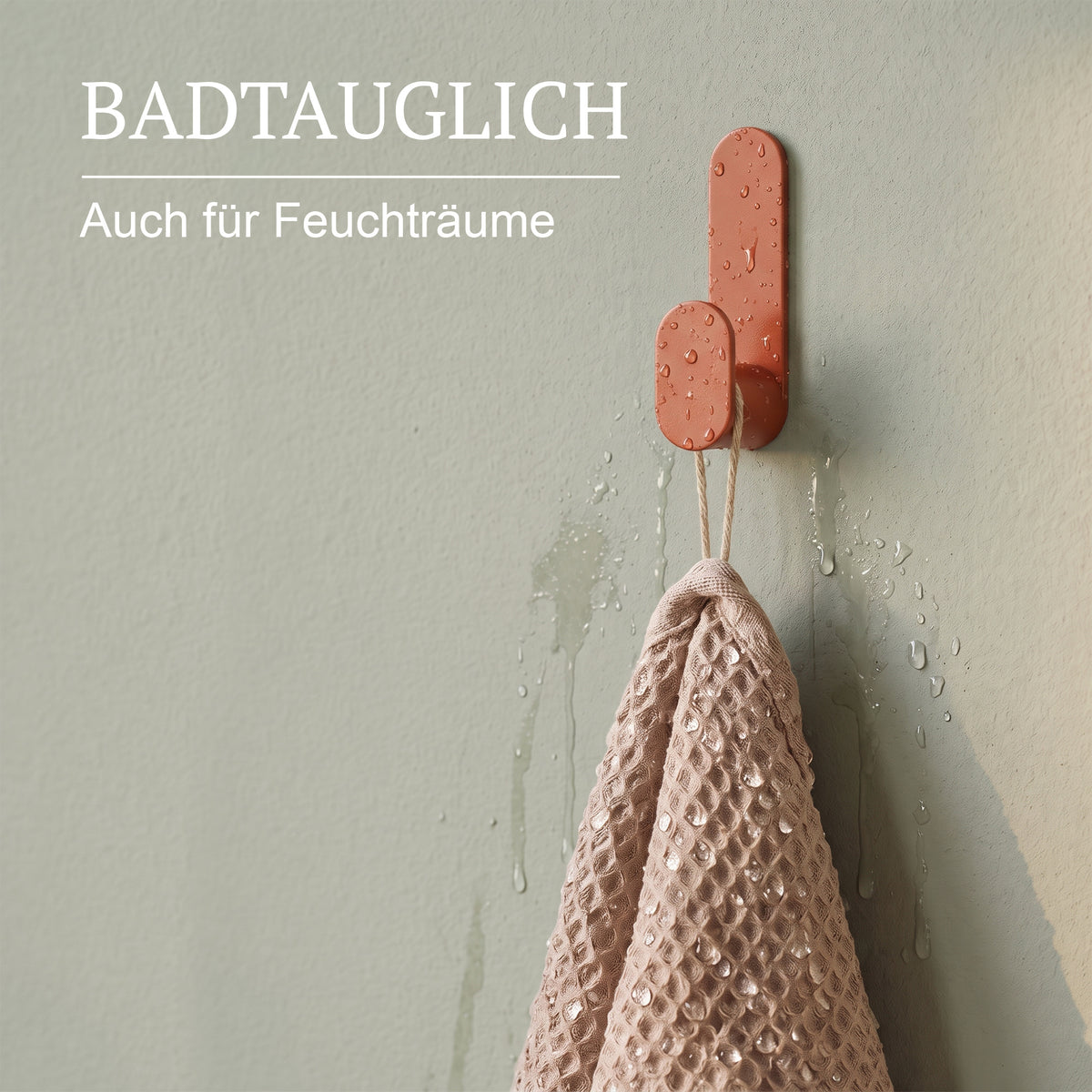 Klebehaken J-Hook Erdtöne – Badtauglich, auch für Feuchträume