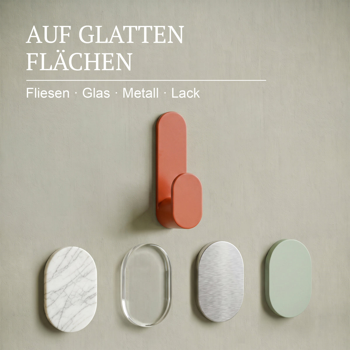 Klebehaken J-Hook Erdtöne – Hält auf glatten Flächen