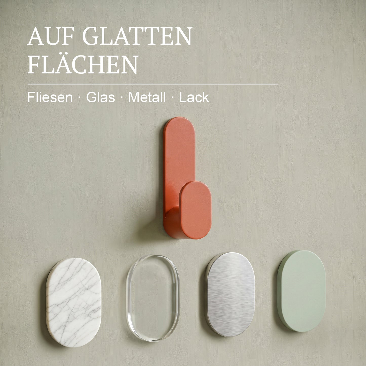 Klebehaken J-Hook Erdtöne – Hält auf glatten Flächen