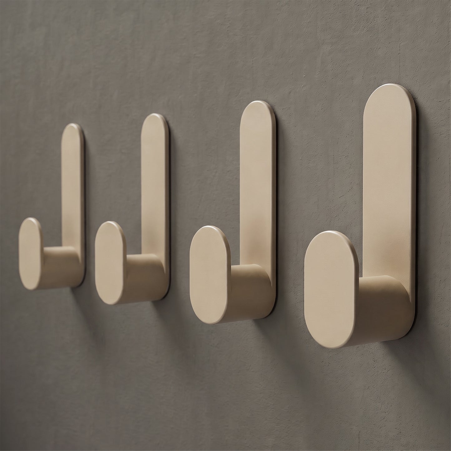 Klebehaken J-Hook in Warm Greige, 4er-Set