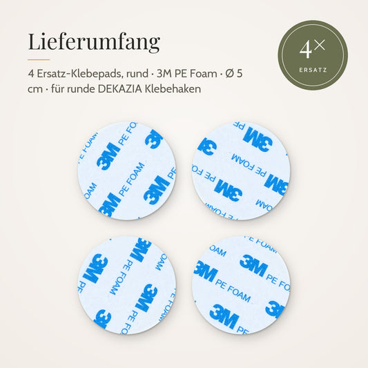 Ersatz-Klebepads rund – Lieferumfang: 4 Pads