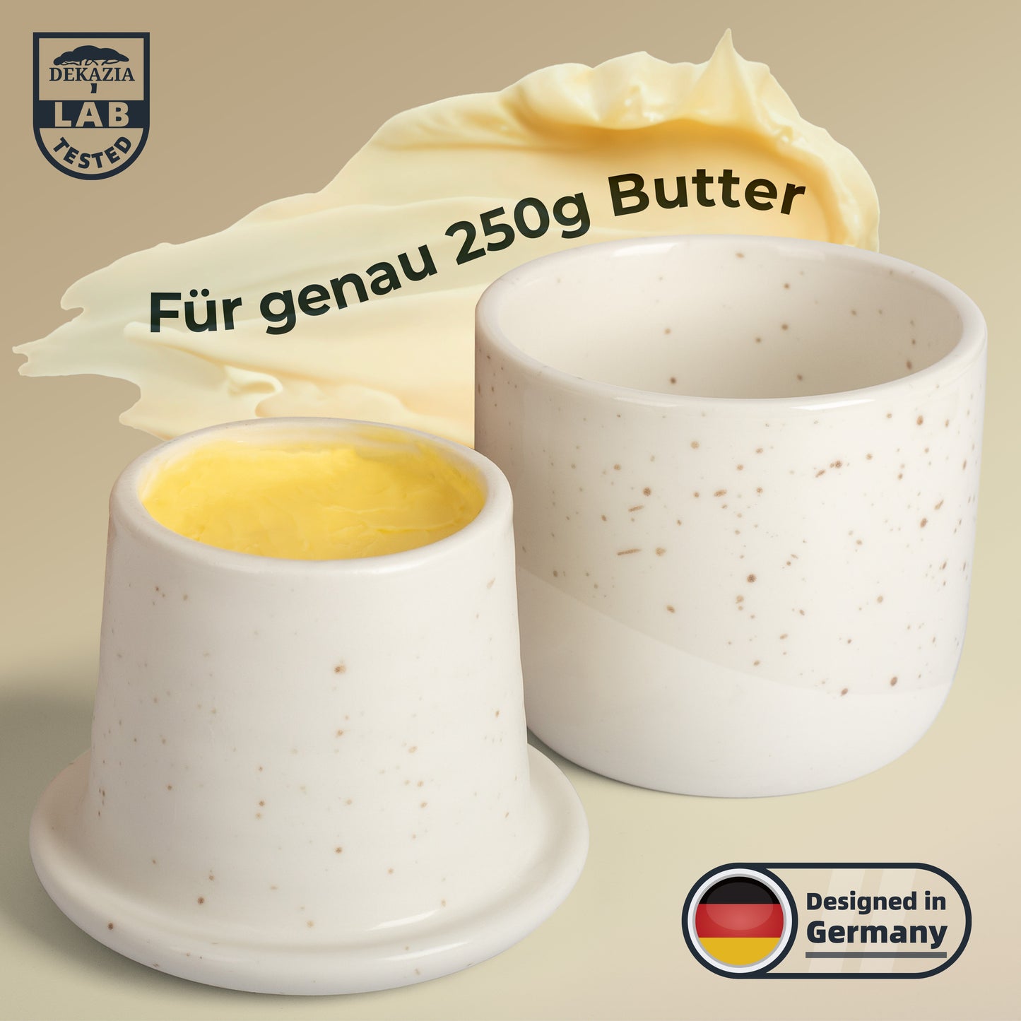 Französische Butterglocke aus Keramik