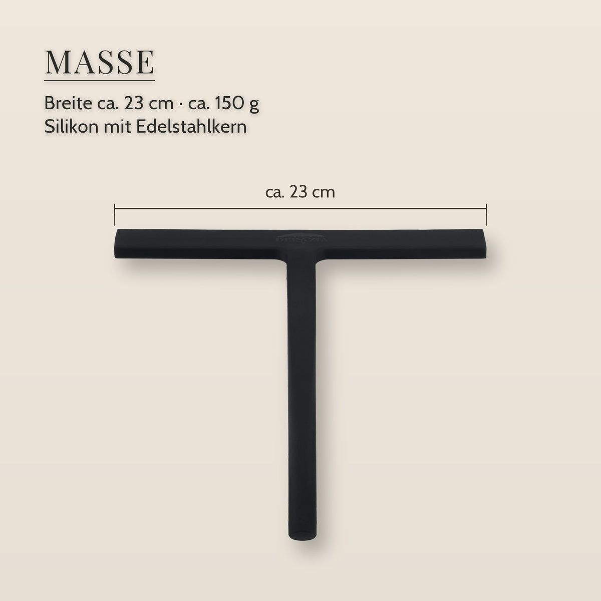 Maße des Duschabziehers: Breite ca. 23 cm, ca. 150 g