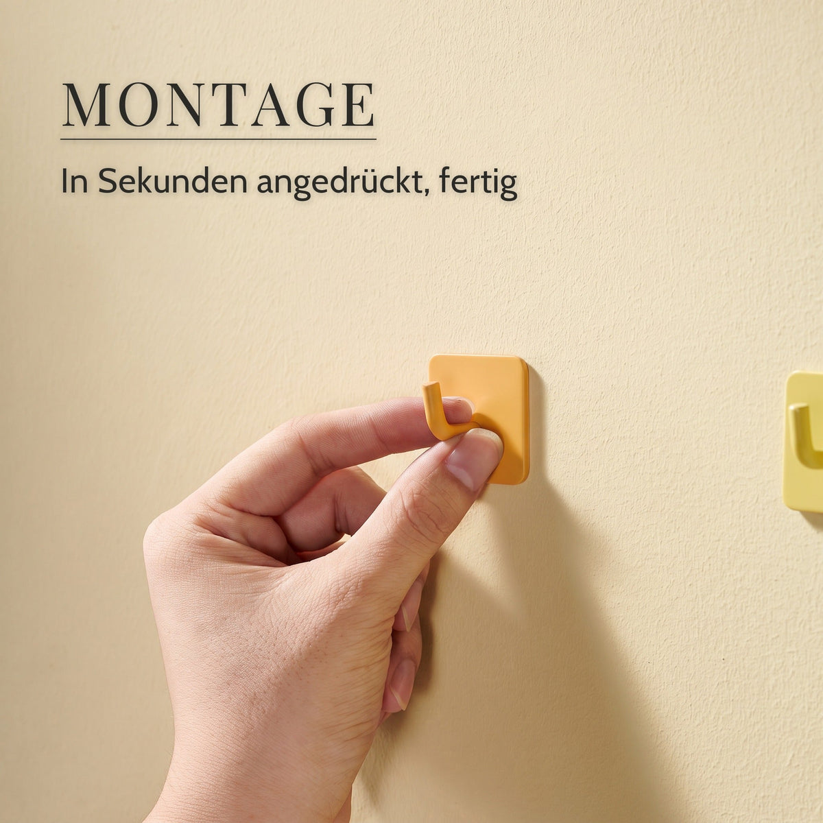 Klebehaken Regenbogen – Montage, In Sekunden angedrückt, fertig