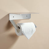 Porta carta igienica in acciaio inox con ripiano 
