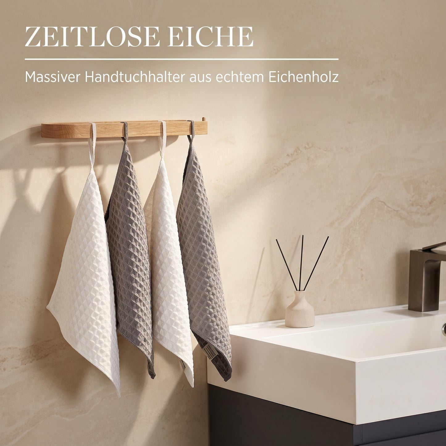 Handtuchhalter aus Eichenholz