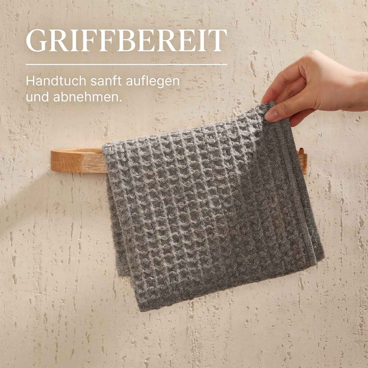 Handtuchhalter aus Eichenholz