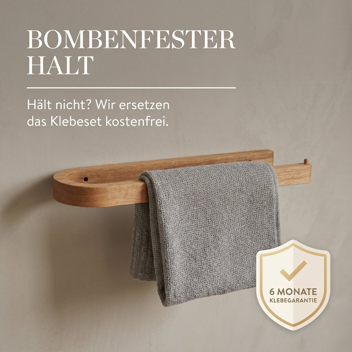 Handtuchhalter aus Eichenholz