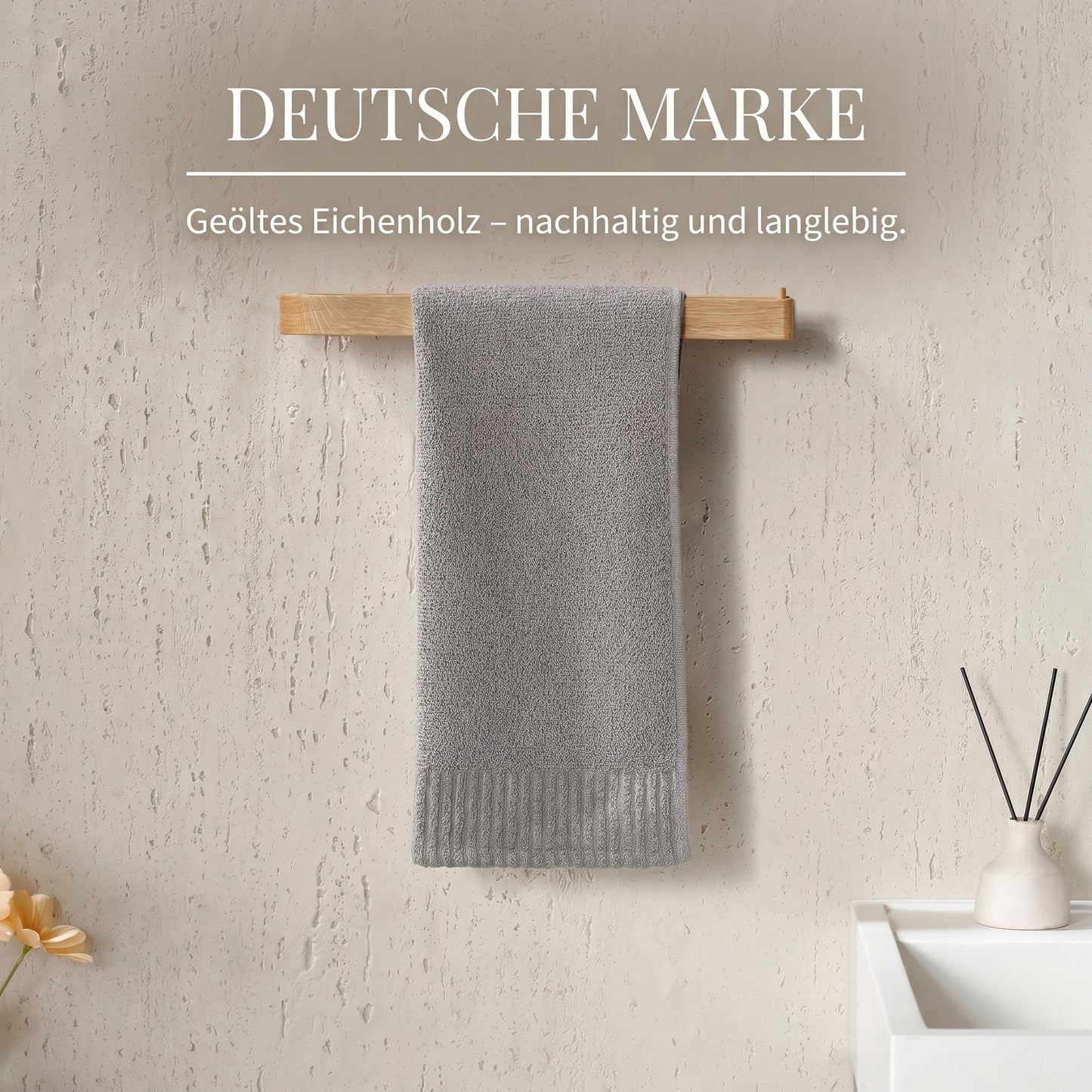 Handtuchhalter aus Eichenholz