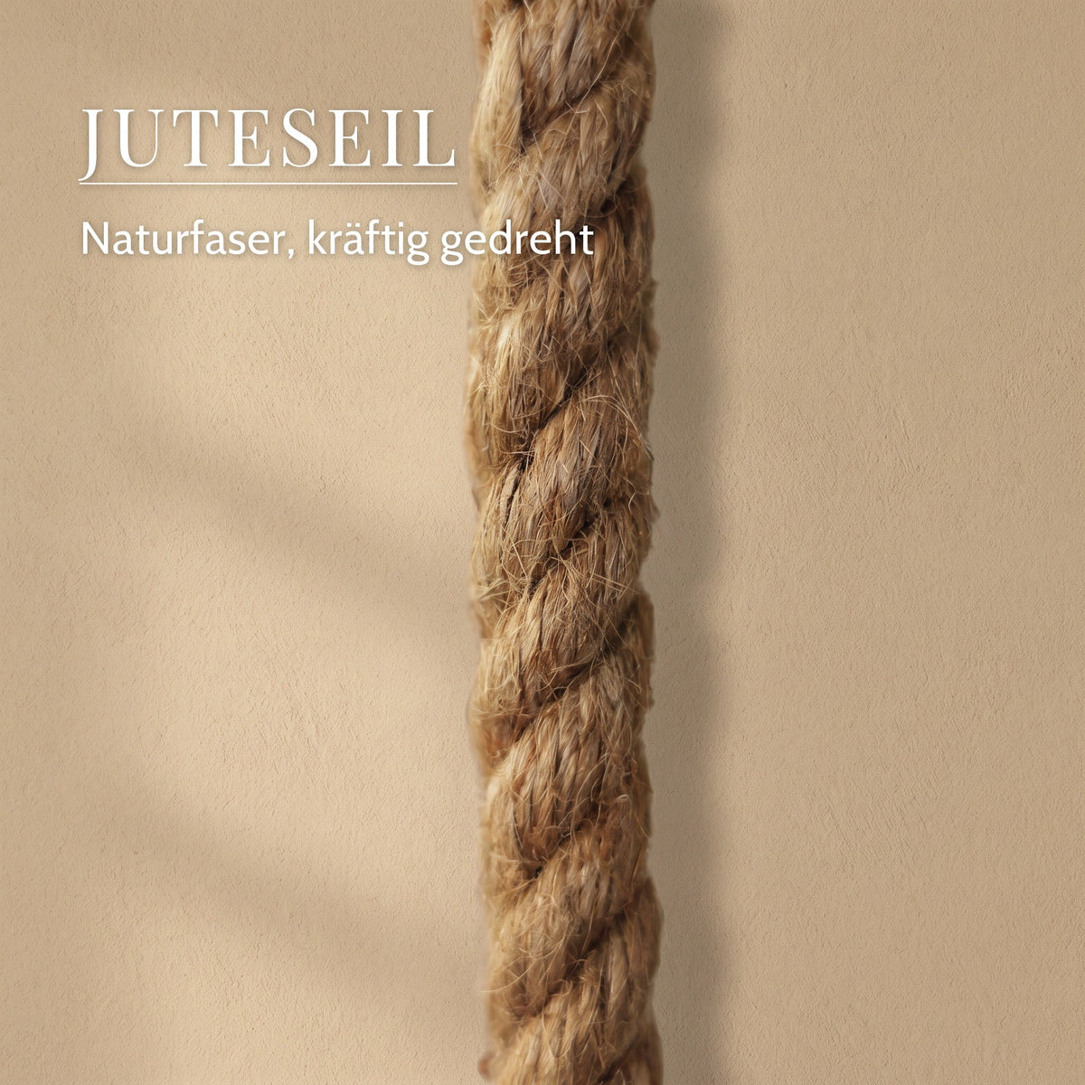 Küchenrollenhalter aus Mangoholz mit Juteseil – Juteseil, Naturfaser, kräftig gedreht