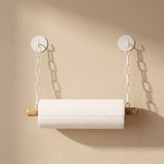 Küchenrollenhalter aus Holz mit Ketten