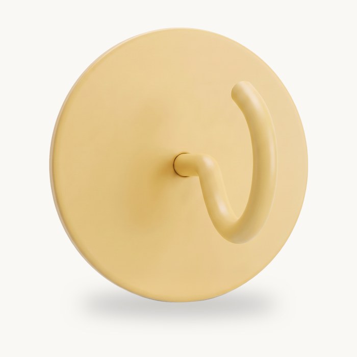 Runder Klebehaken in Pale Banana, einem hellen Gelb