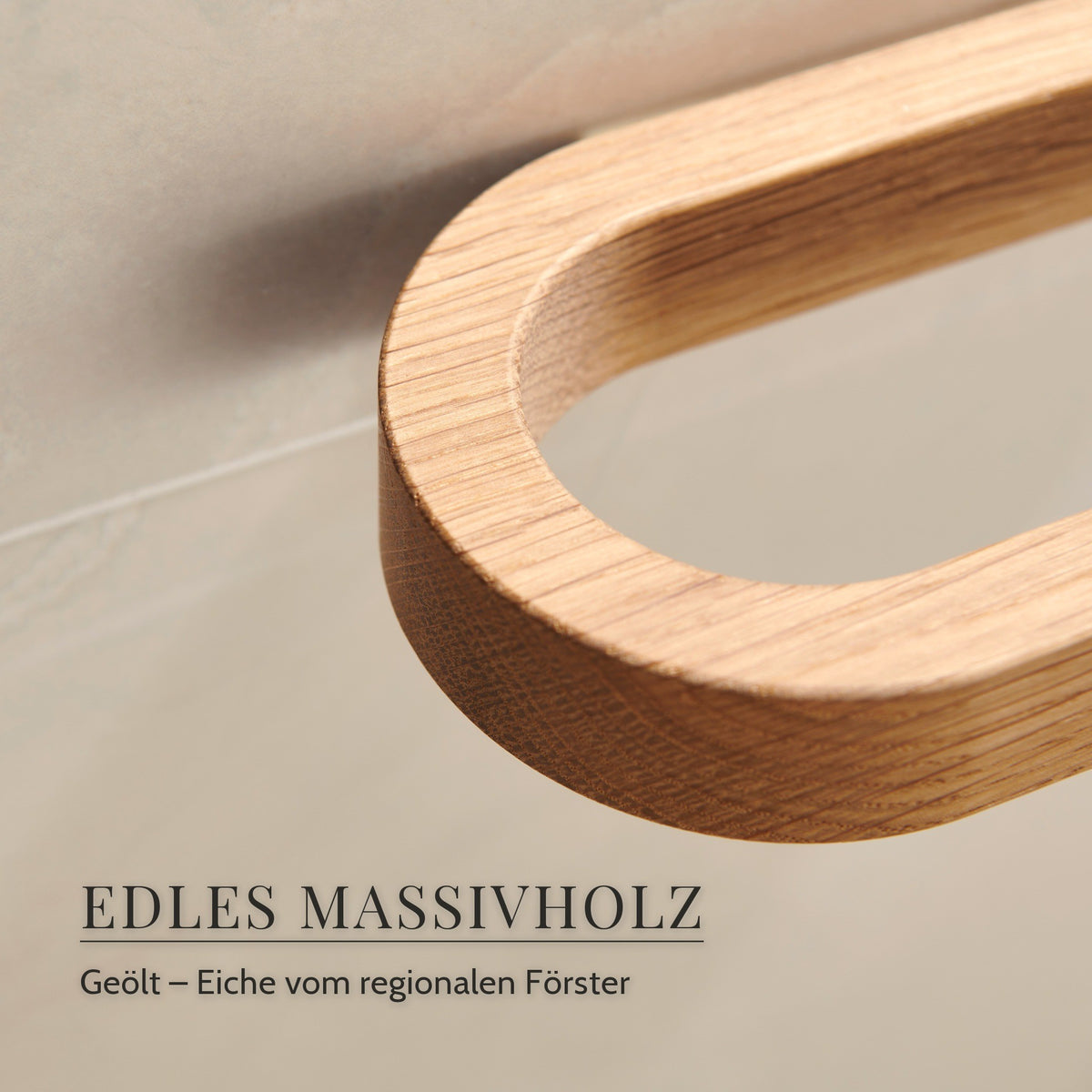 Nahaufnahme der Rundung aus geÃ¶lter Eiche Â· Edles Massivholz vom regionalen FÃ¶rster