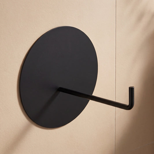 Toilettenpapierhalter Edelstahl rund in Schwarz matt, ohne Bohren